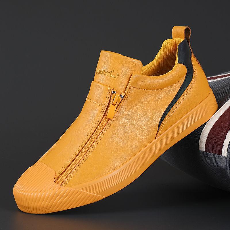 2024 Men's Zipper Leather Flats