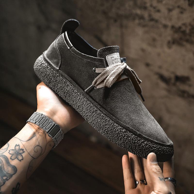 MEN'S LEATHER CASUAL SHOES LACE UP NON-SLIP SOFT SOLE
