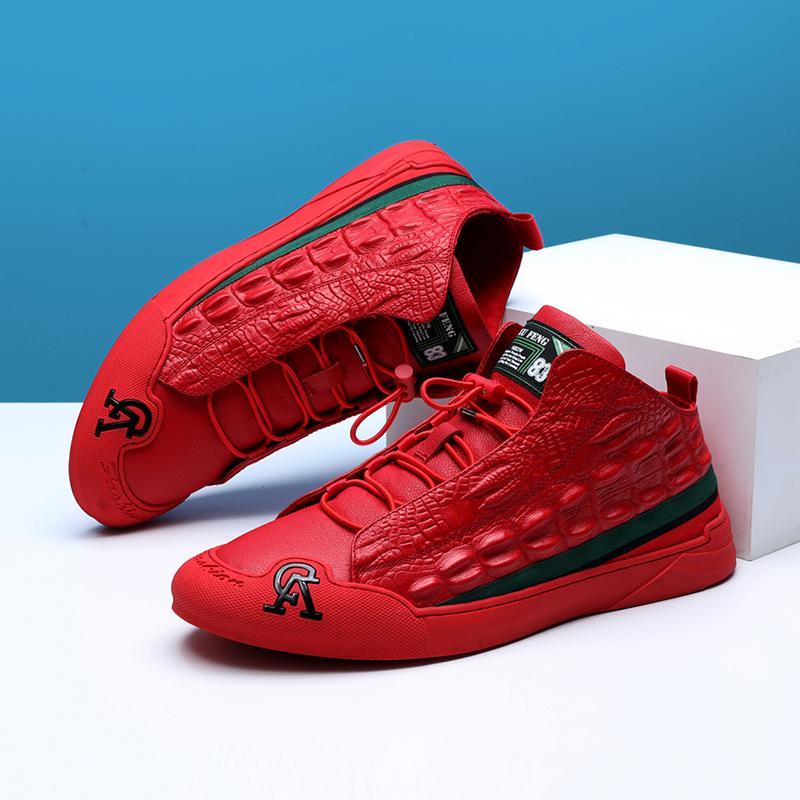 Crocodile Pattern Leather Non-Slip Versatile Shoes