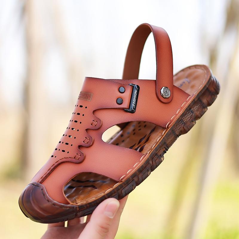 Beach Shoes Men's Genuine Leather Casual Sandals