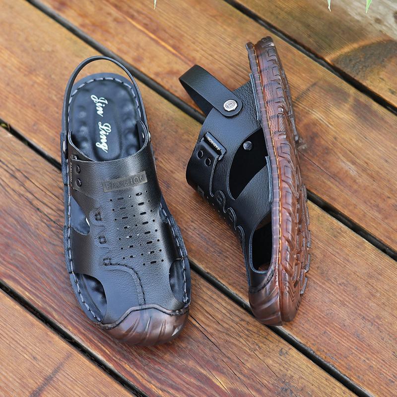 Beach Shoes Men's Genuine Leather Casual Sandals