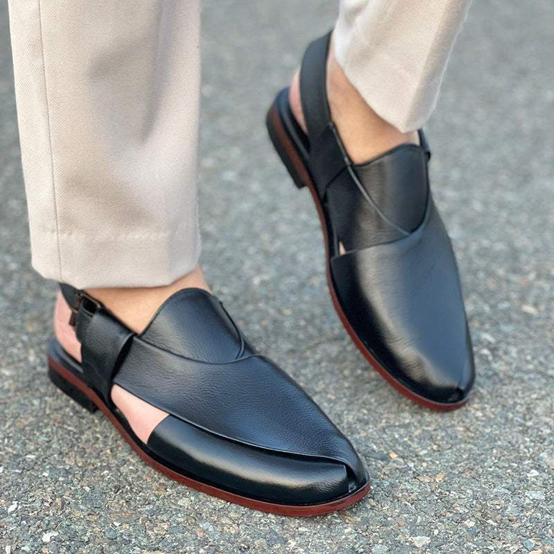 Hand-Stitched Pure Leather Half Shoes