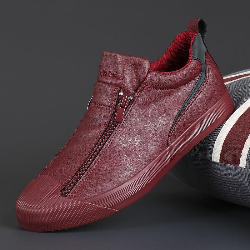 2024 Men's Zipper Leather Flats