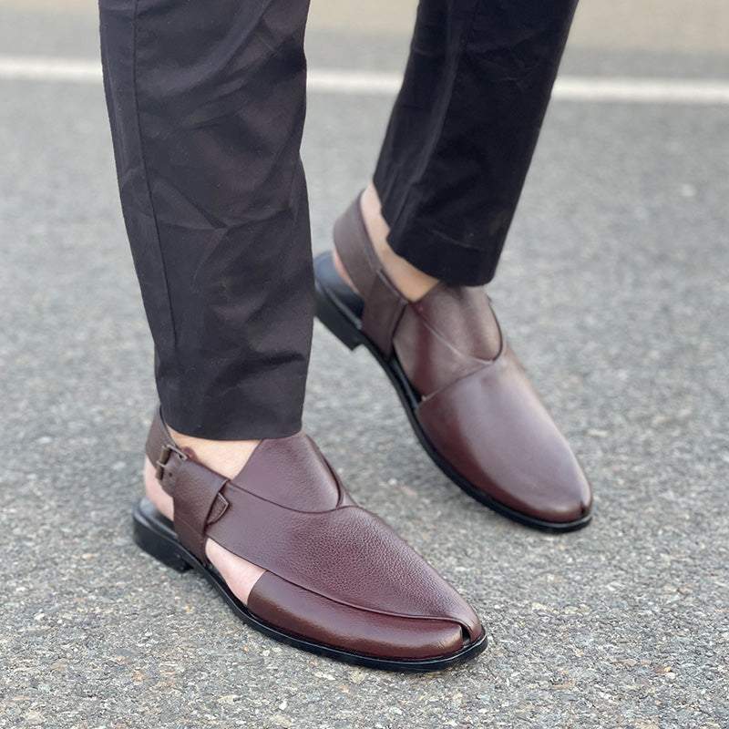 Hand-Stitched Pure Leather Half Shoes