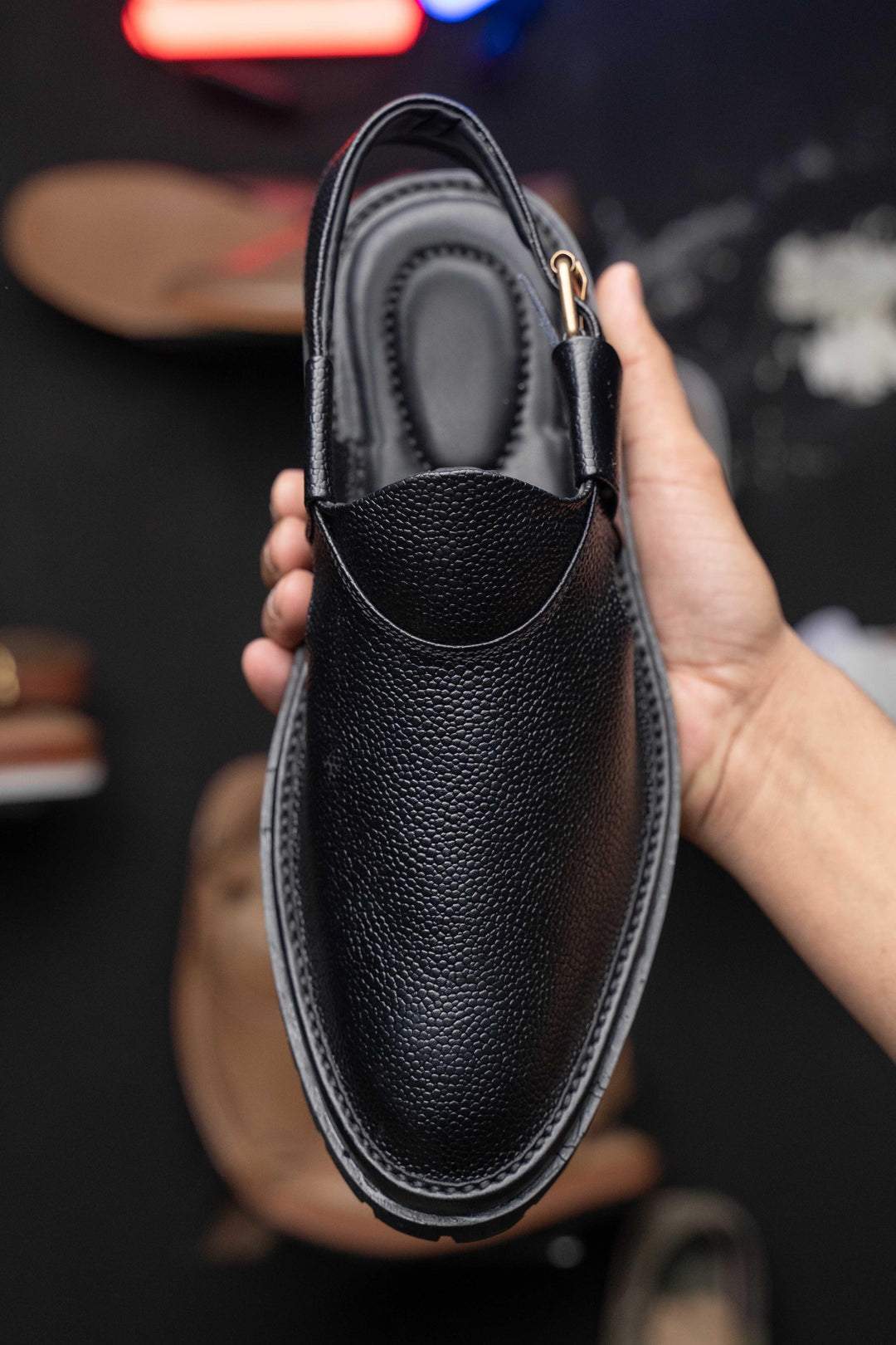 Leather Rubber Sole Sandals