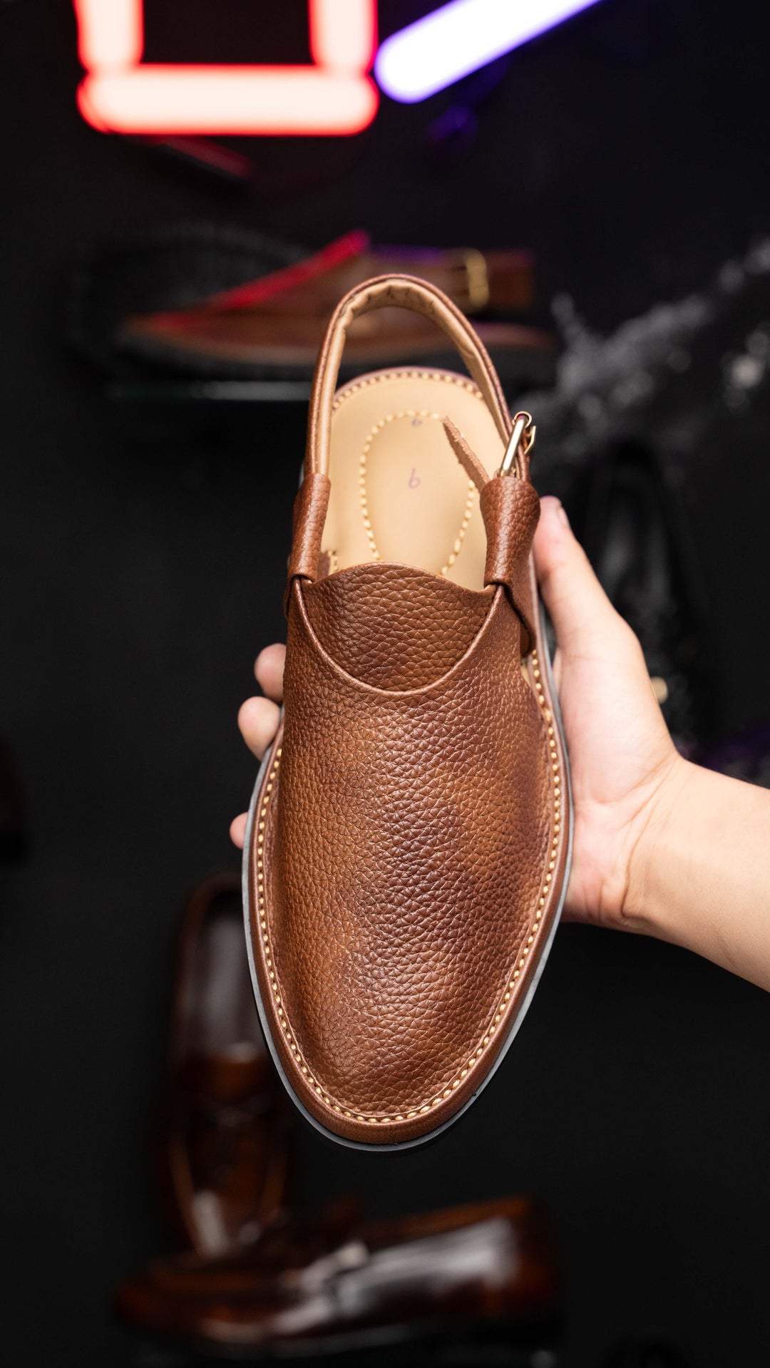 Leather Rubber Sole Sandals