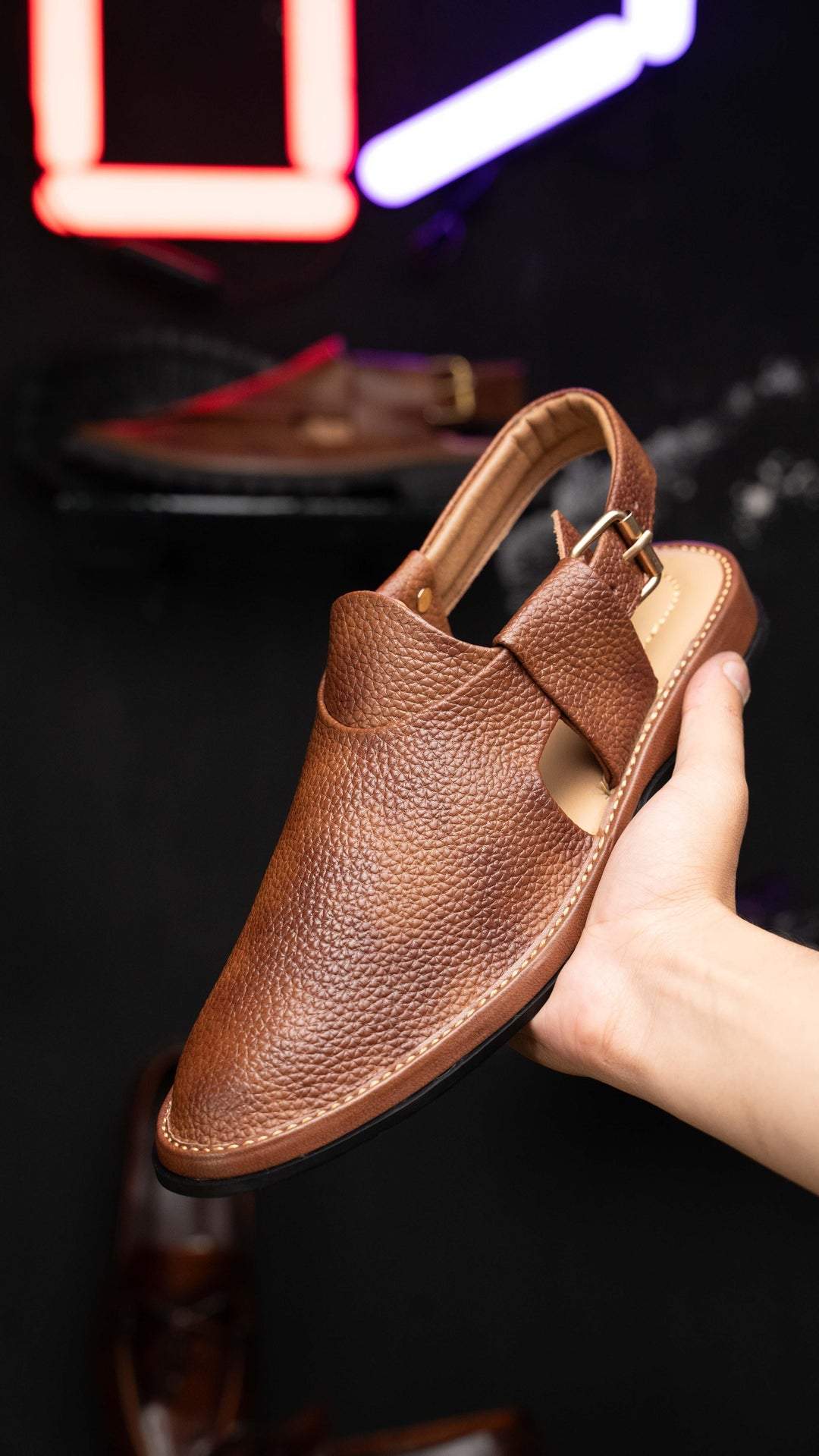 Leather Rubber Sole Sandals