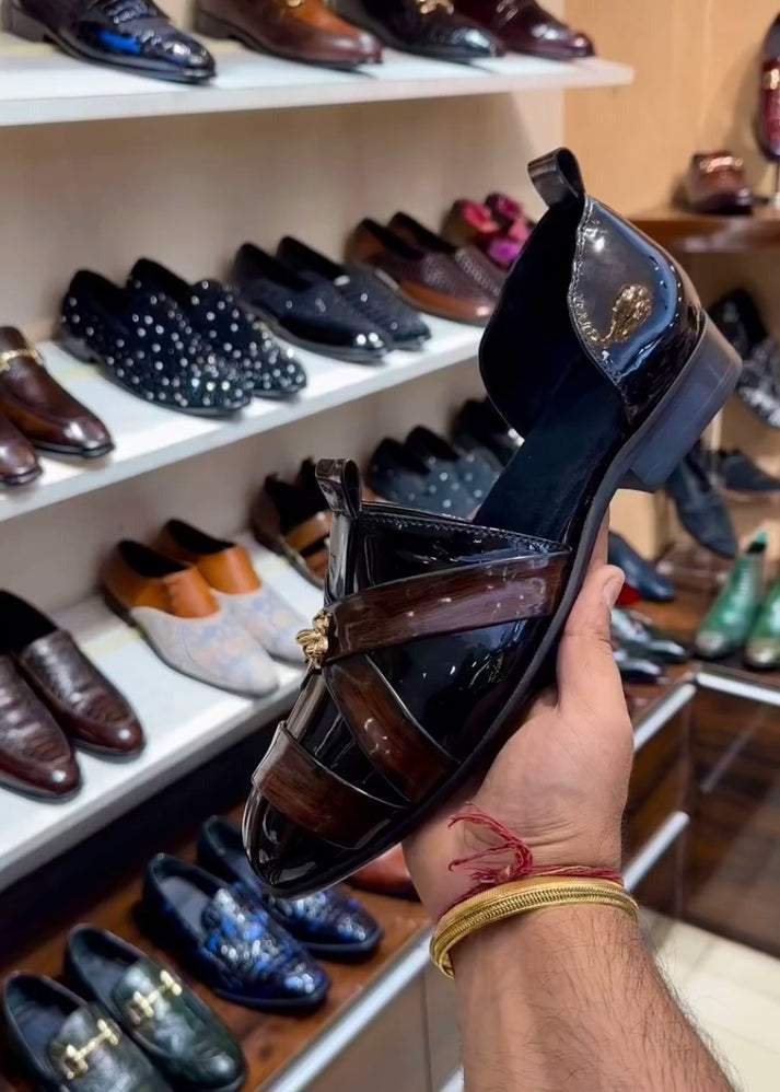 Classic Patina Patent finish Sandals