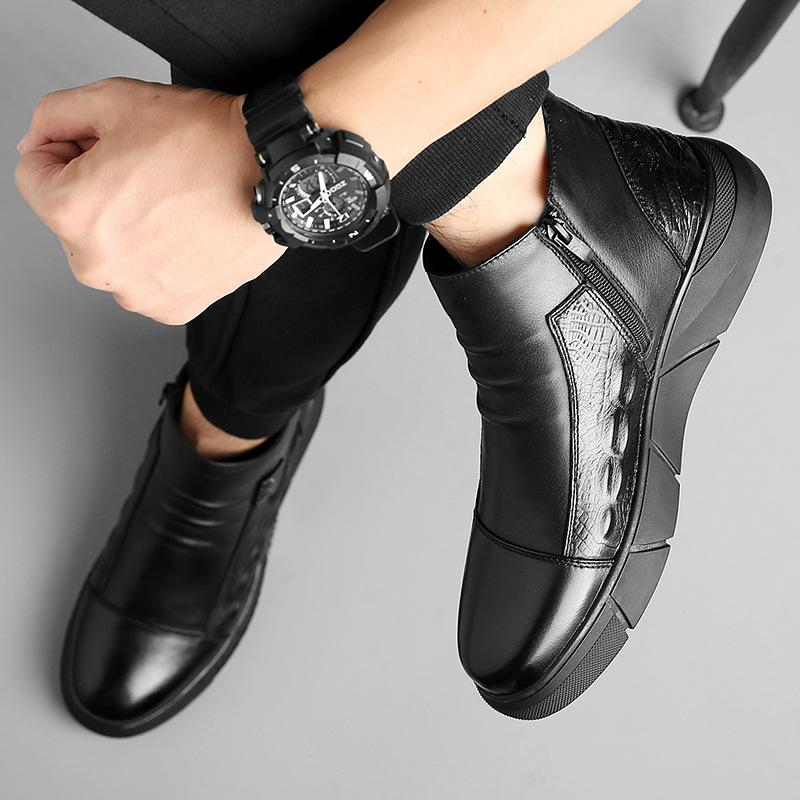 Handmade Genuine Leather Zipper Martin Boots