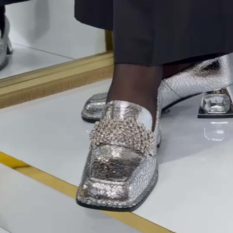 Women's Rhinestone Sparkle Leather Shoes