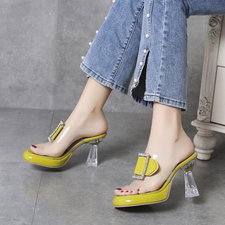 Transparent Diamond 8cm Platform High Heels