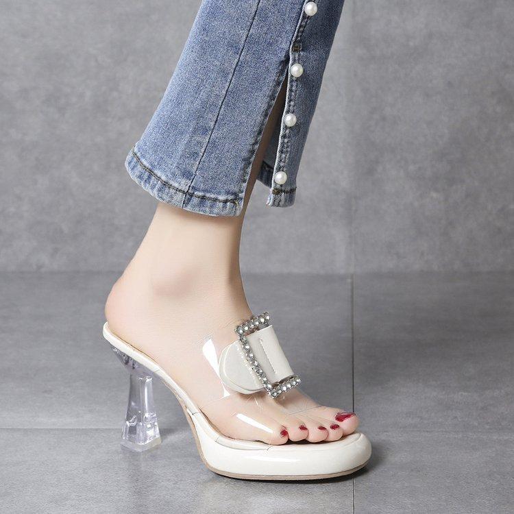 Transparent Diamond 8cm Platform High Heels