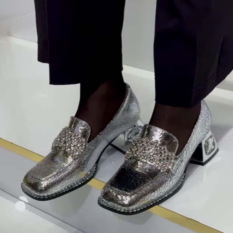 Women's Rhinestone Sparkle Leather Shoes