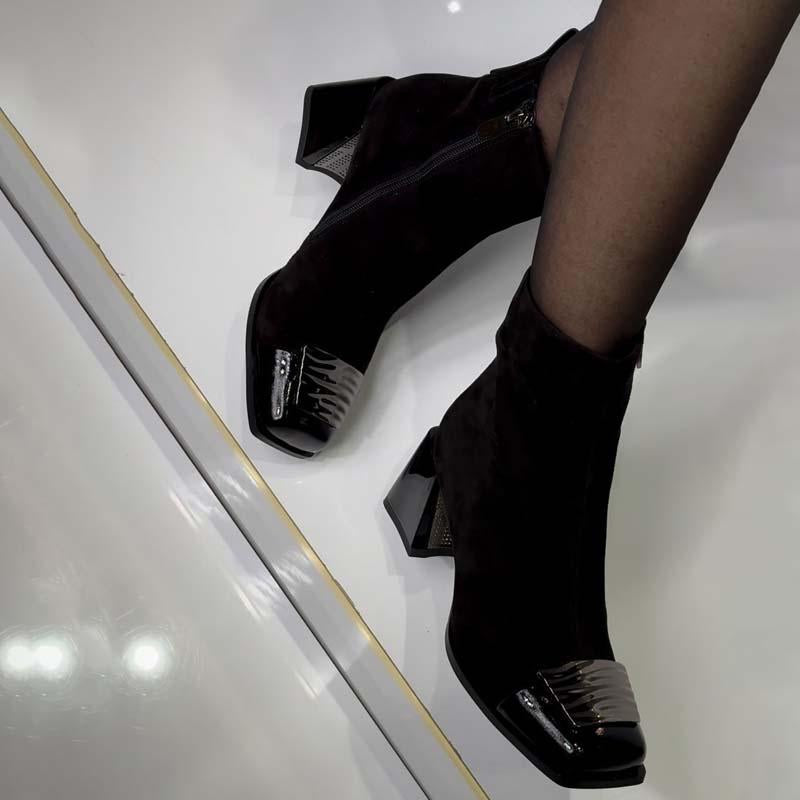 Women's Patchwork Square Heel Boots