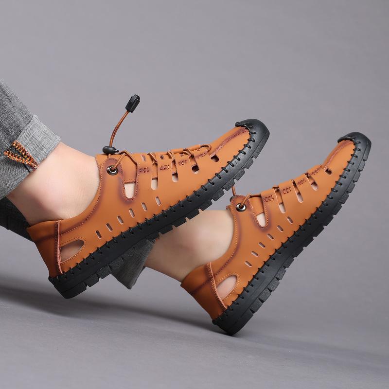 Roman Baotou Hollow Outdoor Casual Leather Shoes