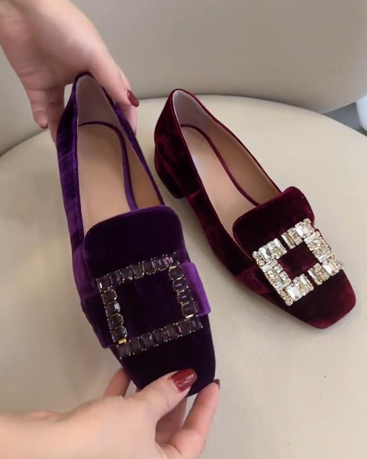 Women's Rhinestone Suede Shoes