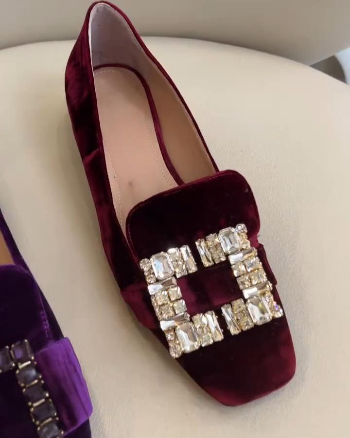 Women's Rhinestone Suede Shoes