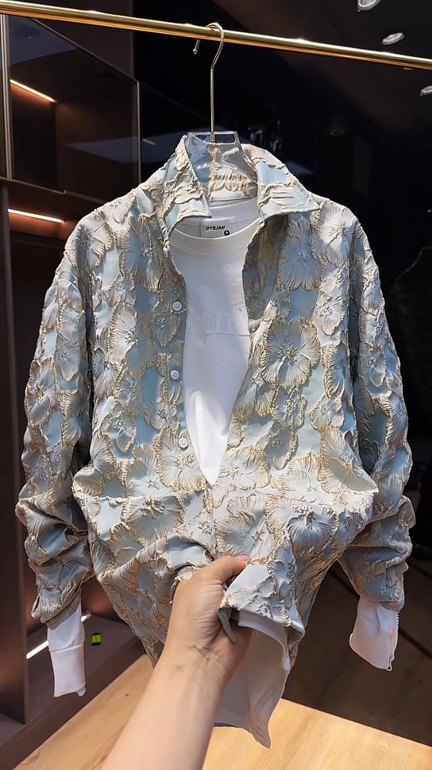 Trendy 3D Embroidered Carved Shirt Jacket