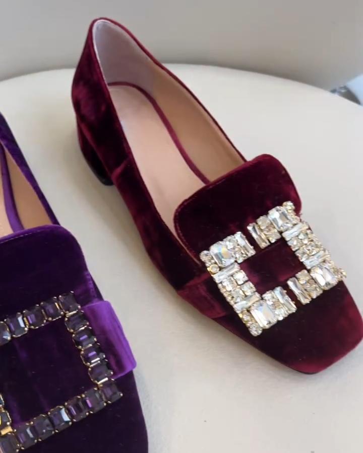 Women's Rhinestone Suede Shoes