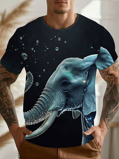 elephant Men's short-sleeved T-shirt summer T-shirt top full of print