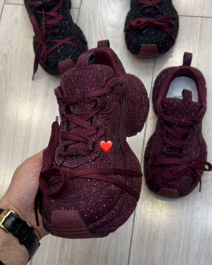 Women's Diamond Thick-soled Sneakers