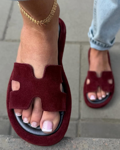 Women's Velours Rouge Marsala Sandals