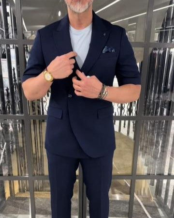 Top + Pants Men's Short Sleeve Suit