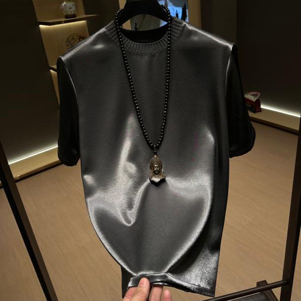 Minimalist high-end silky casual T-shirt