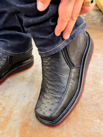 Alaska Ostrich Skin Cowboy Boots