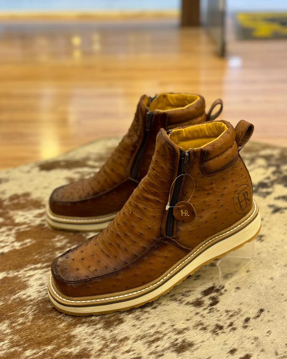 Alaska Ostrich Skin Cowboy Boots
