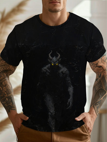 demon Men's short-sleeved T-shirt summer T-shirt top full of print