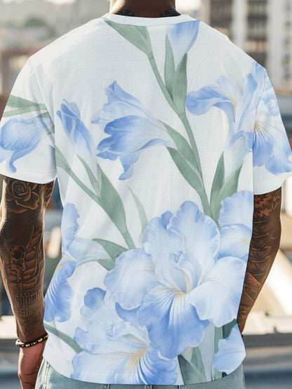 Abstract Starry Sky Star River Men's short-sleeved T-shirt summer T-shirt top full of print