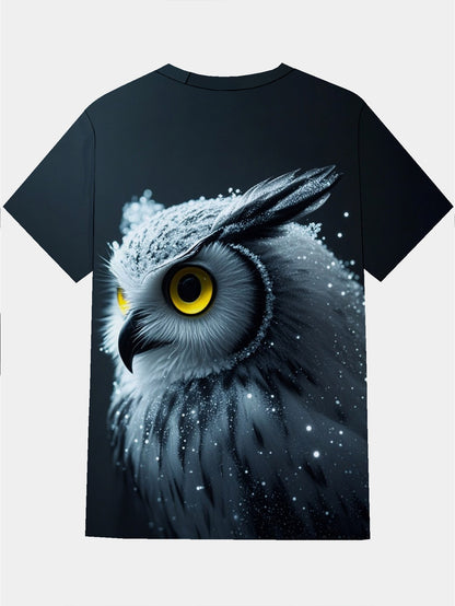 owl Men's short-sleeved T-shirt summer T-shirt top full of print