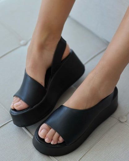 Thick-soled sandals and moccasins