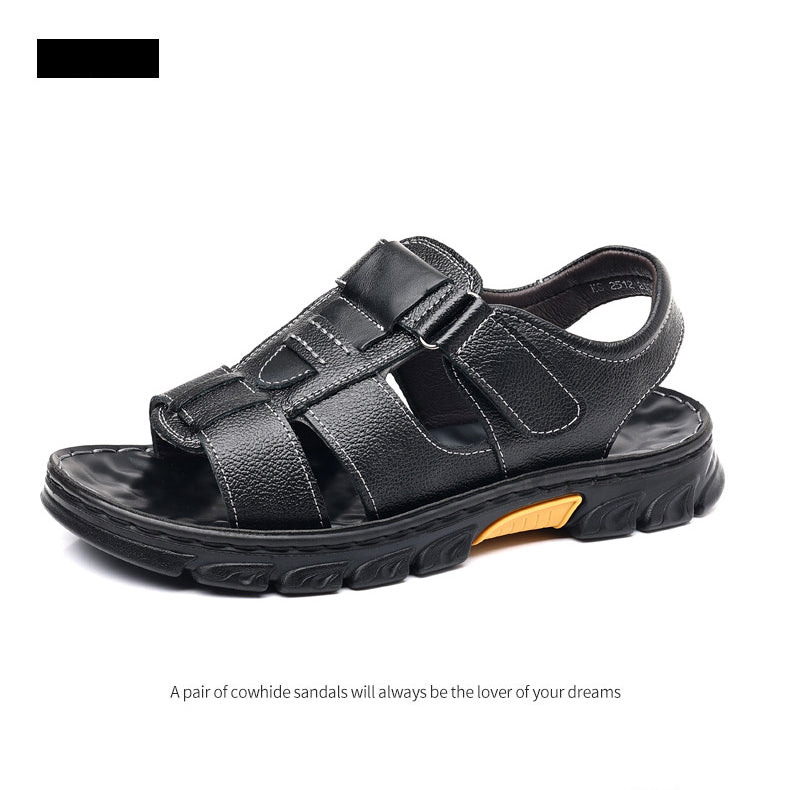 Thick sole non-slip leather sandals