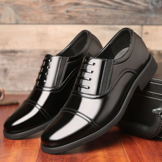 Men's business elite black leather shoes