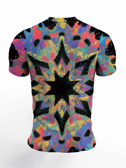 Explode Men's short-sleeved T-shirt summer T-shirt top full of print