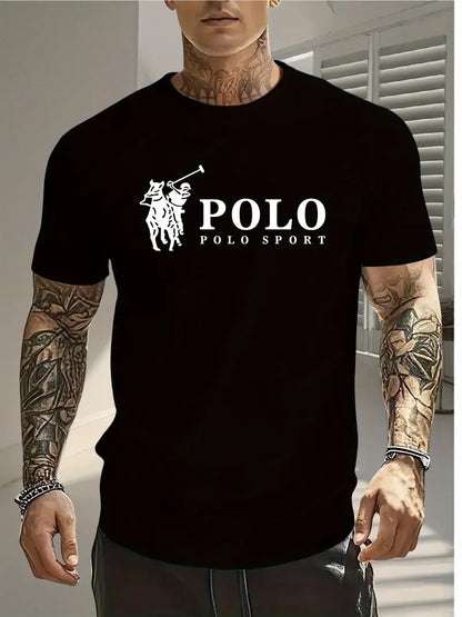 Men'S Polo Graphic Stretch Cotton T-Shirt