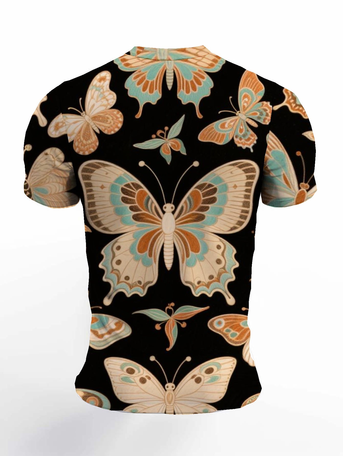 Butterfly Men's short-sleeved T-shirt summer T-shirt top full of print