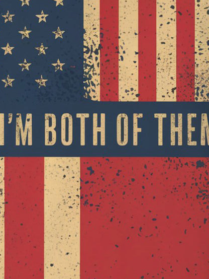 YES I M BOTH OF THEM Men's short-sleeved T-shirt summer T-shirt top full of print