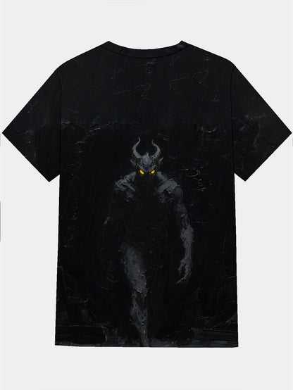 demon Men's short-sleeved T-shirt summer T-shirt top full of print