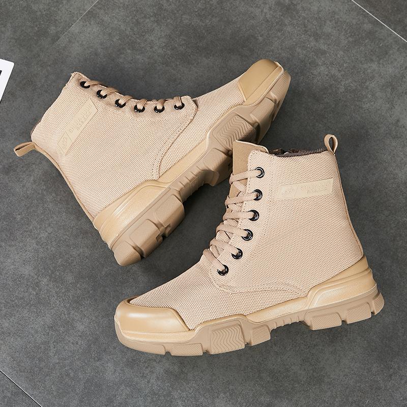 High-top Labor Protection Tooling Canvas Martin Boots Thick Bottom Waterproof