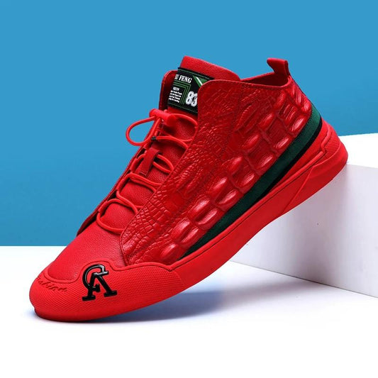 Crocodile Pattern Leather Non-Slip Versatile Shoes