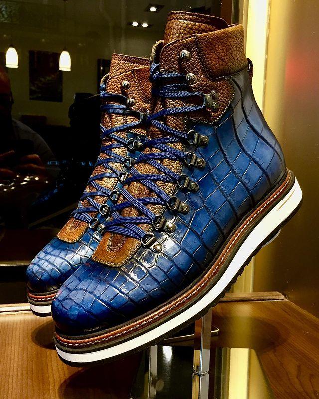 Alligator Night Blue Boots