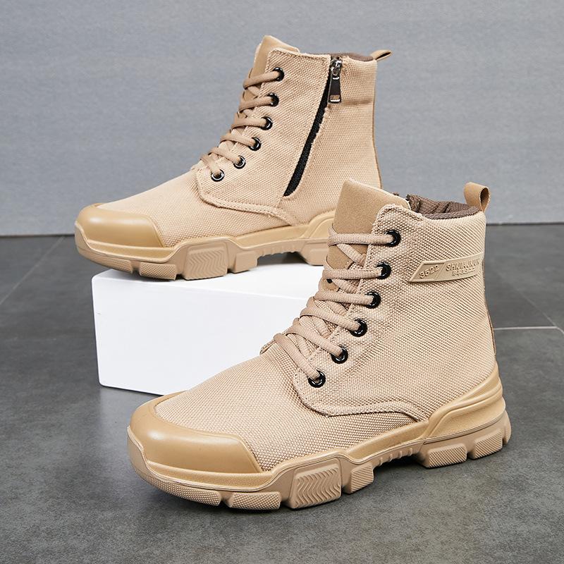 High-top Labor Protection Tooling Canvas Martin Boots Thick Bottom Waterproof