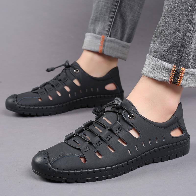 Roman Baotou Hollow Outdoor Casual Leather Shoes