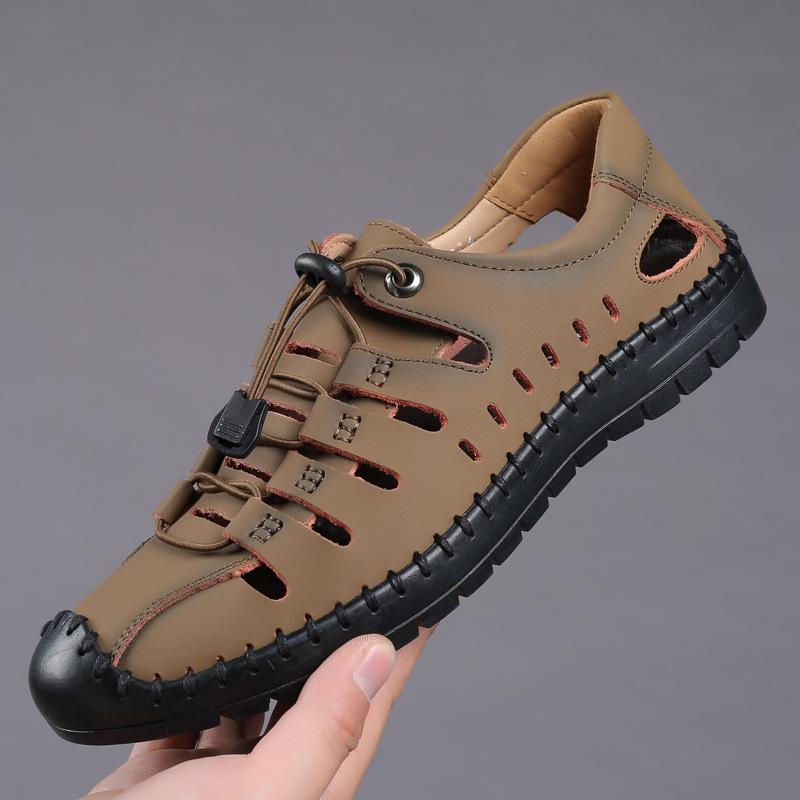 Roman Baotou Hollow Outdoor Casual Leather Shoes