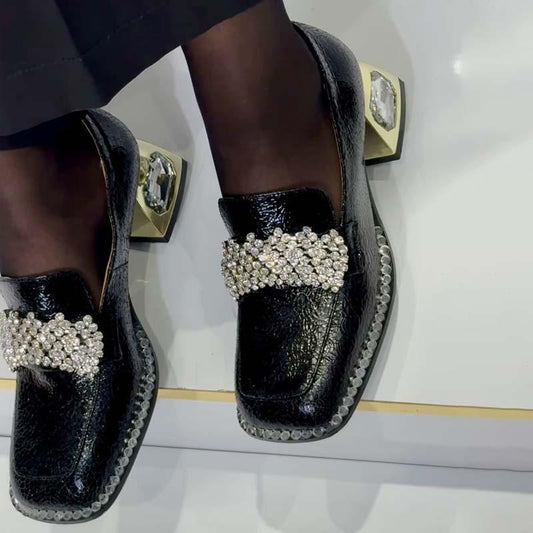 Women's Rhinestone Sparkle Leather Shoes