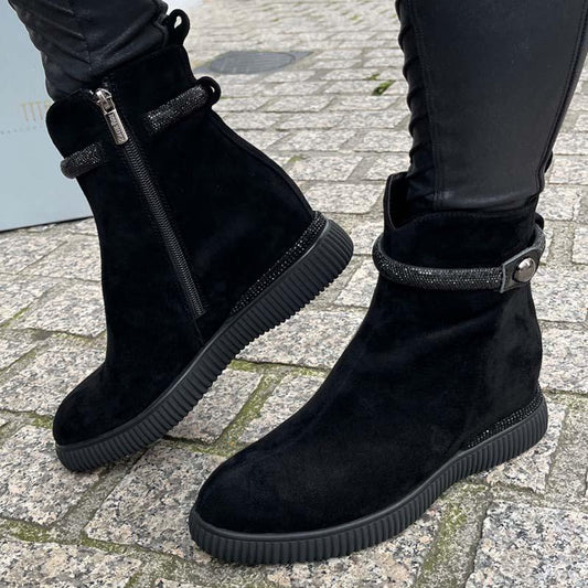 Women's Rhinestone Sparkle Suede Boots